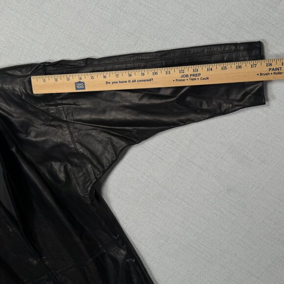 Vintage Wilsons Suede & Leather Black Tunic Dress 3/4 Sleeve Zip Front Size M - Picture 6 of 10